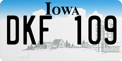 IA license plate DKF109