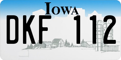 IA license plate DKF112