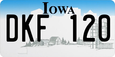IA license plate DKF120