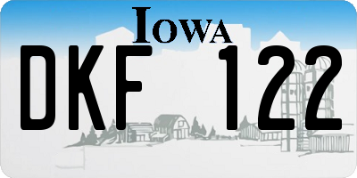 IA license plate DKF122