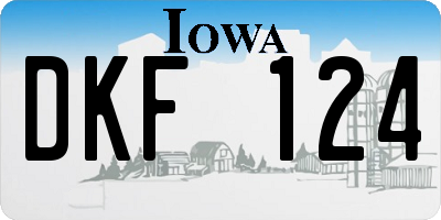 IA license plate DKF124