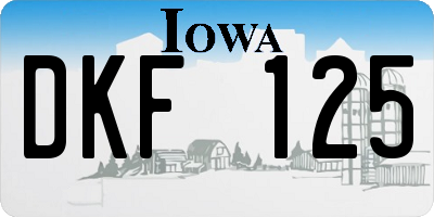 IA license plate DKF125