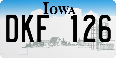 IA license plate DKF126