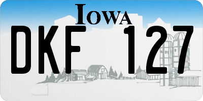 IA license plate DKF127
