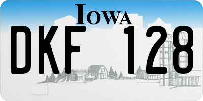 IA license plate DKF128