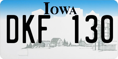 IA license plate DKF130
