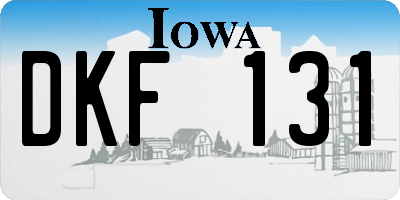 IA license plate DKF131