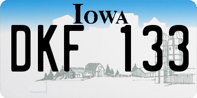 IA license plate DKF133
