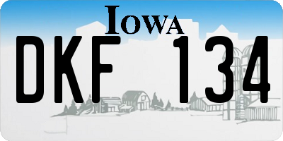IA license plate DKF134