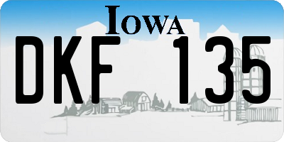 IA license plate DKF135