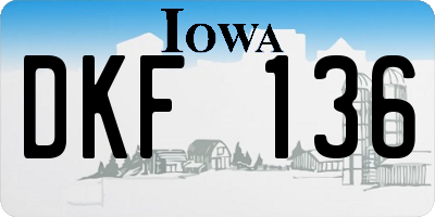 IA license plate DKF136