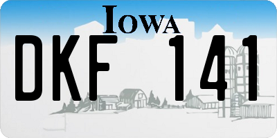 IA license plate DKF141