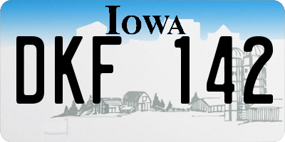 IA license plate DKF142