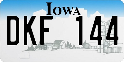 IA license plate DKF144