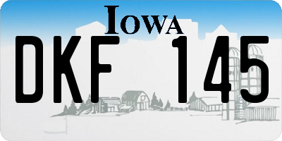 IA license plate DKF145