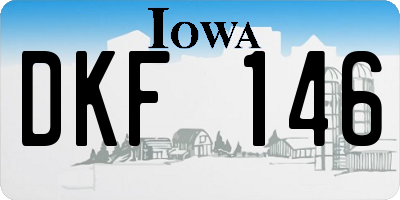 IA license plate DKF146