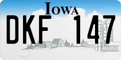 IA license plate DKF147