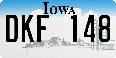 IA license plate DKF148