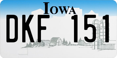 IA license plate DKF151