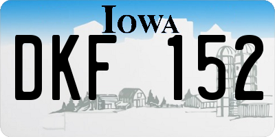 IA license plate DKF152