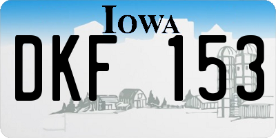 IA license plate DKF153