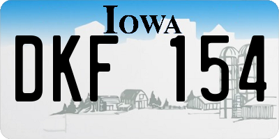 IA license plate DKF154