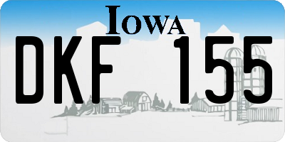 IA license plate DKF155