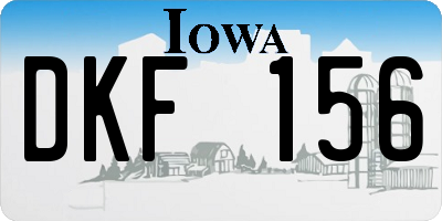 IA license plate DKF156