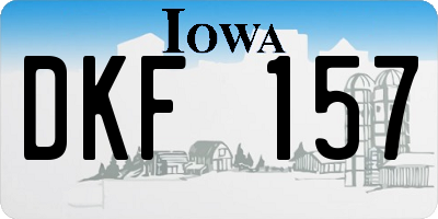 IA license plate DKF157