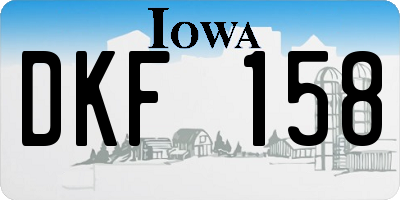 IA license plate DKF158