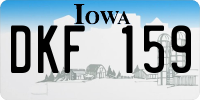 IA license plate DKF159