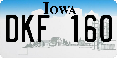 IA license plate DKF160