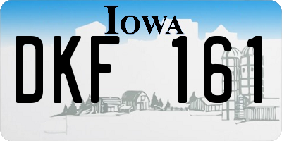 IA license plate DKF161