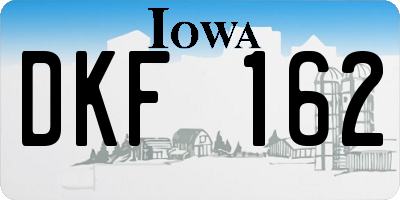 IA license plate DKF162