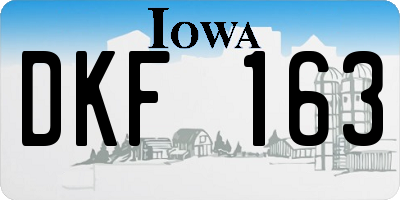 IA license plate DKF163