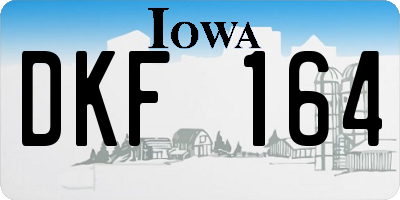 IA license plate DKF164