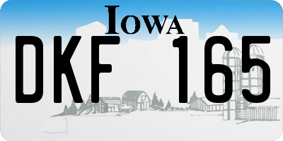 IA license plate DKF165