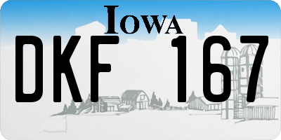 IA license plate DKF167