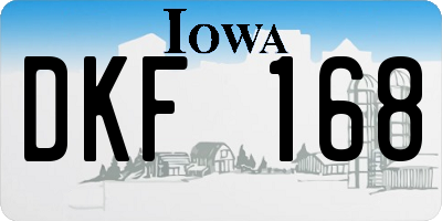 IA license plate DKF168