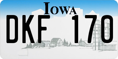 IA license plate DKF170