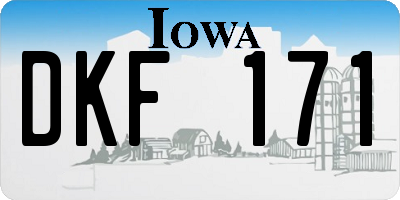 IA license plate DKF171