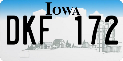 IA license plate DKF172