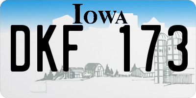 IA license plate DKF173