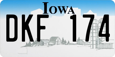 IA license plate DKF174