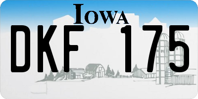 IA license plate DKF175