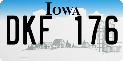 IA license plate DKF176