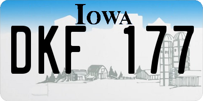 IA license plate DKF177