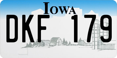 IA license plate DKF179