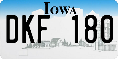 IA license plate DKF180