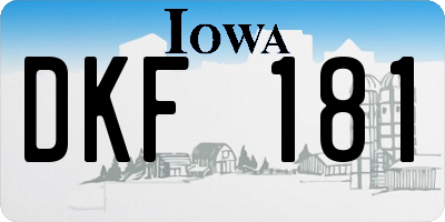 IA license plate DKF181